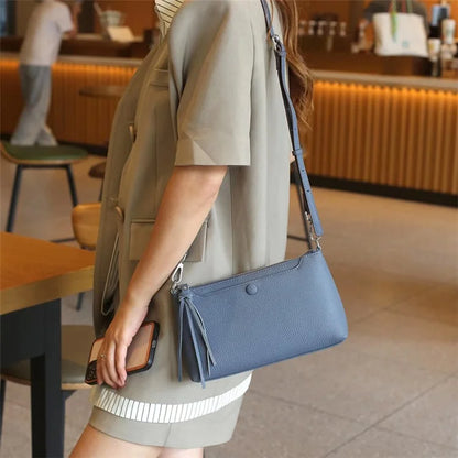 5016 Top-Layer Cowhide Leather Crossbody Bag Women's Daypack Shoulder Bag