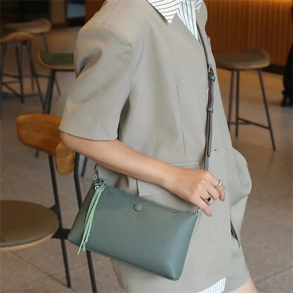5016 Top-Layer Cowhide Leather Crossbody Bag Women's Daypack Shoulder Bag