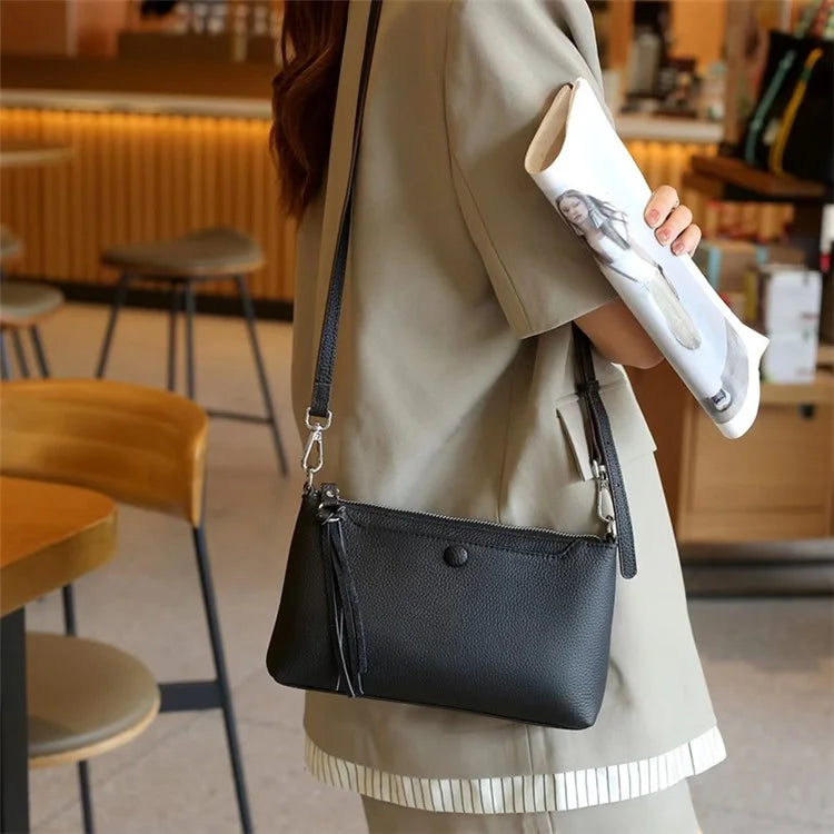 5016 Top-Layer Cowhide Leather Crossbody Bag Women's Daypack Shoulder Bag