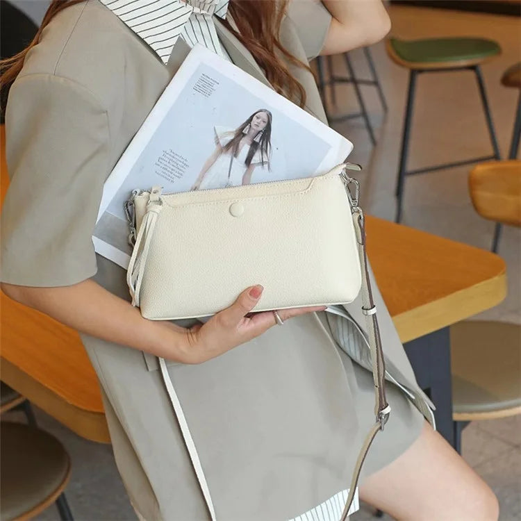 5016 Top-Layer Cowhide Leather Crossbody Bag Women's Daypack Shoulder Bag