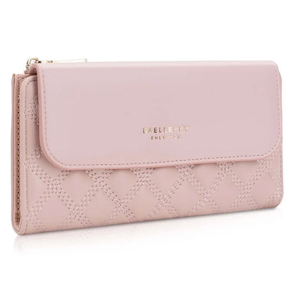 BAELLERRY N2403 Long Wallet PU Leather Cell Phone Pouch Bag Women's Clutch Purse Handbag