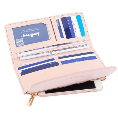 BAELLERRY N2403 Long Wallet PU Leather Cell Phone Pouch Bag Women's Clutch Purse Handbag
