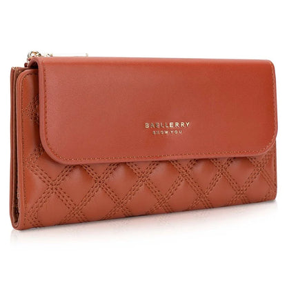 BAELLERRY N2403 Long Wallet PU Leather Cell Phone Pouch Bag Women's Clutch Purse Handbag