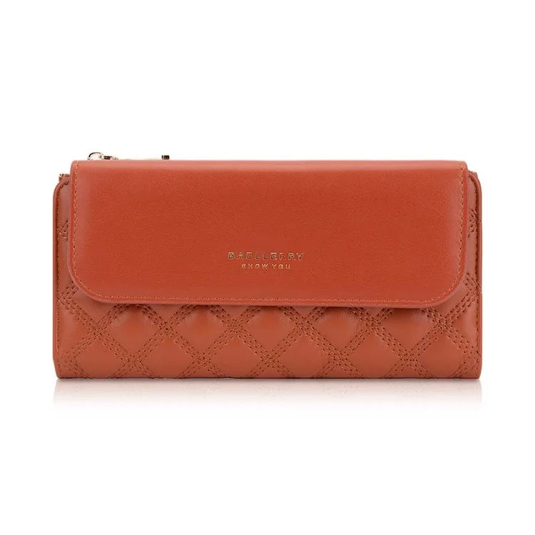 BAELLERRY N2403 Long Wallet PU Leather Cell Phone Pouch Bag Women's Clutch Purse Handbag