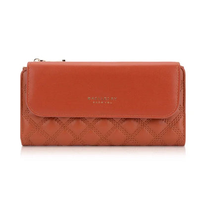 BAELLERRY N2403 Long Wallet PU Leather Cell Phone Pouch Bag Women's Clutch Purse Handbag