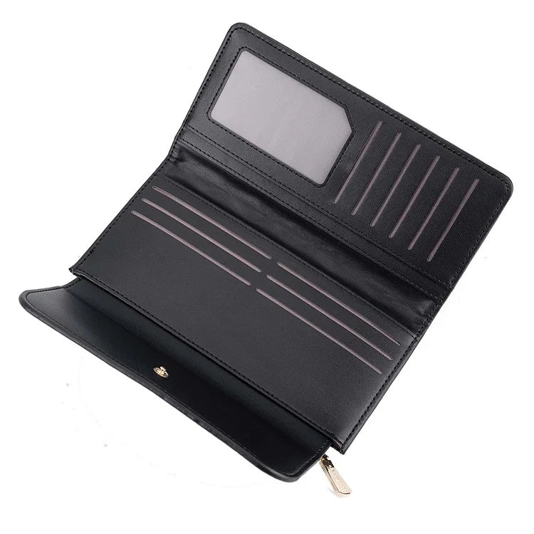 BAELLERRY N2403 Long Wallet PU Leather Cell Phone Pouch Bag Women's Clutch Purse Handbag
