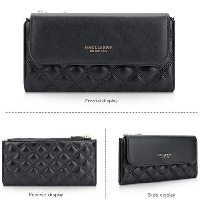 BAELLERRY N2403 Long Wallet PU Leather Cell Phone Pouch Bag Women's Clutch Purse Handbag