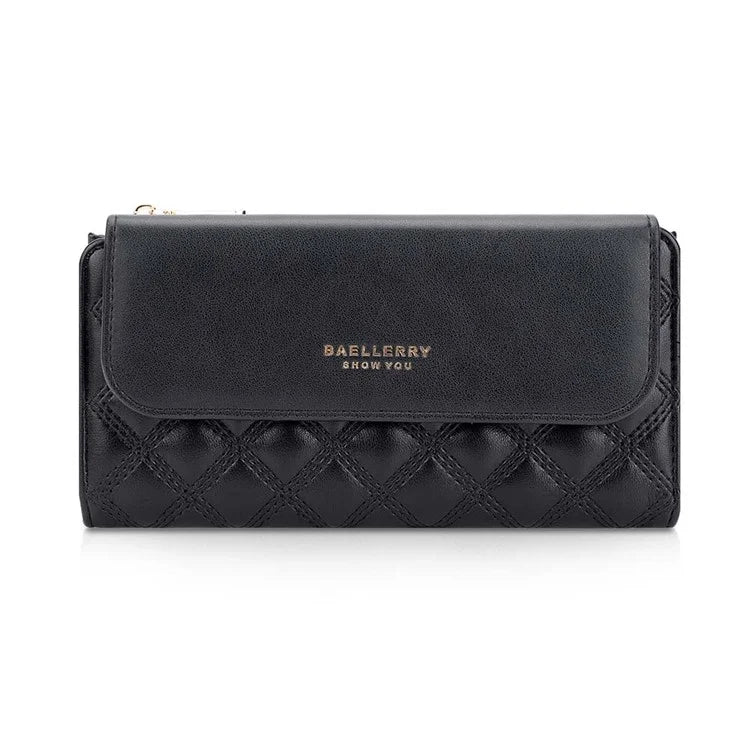 BAELLERRY N2403 Long Wallet PU Leather Cell Phone Pouch Bag Women's Clutch Purse Handbag