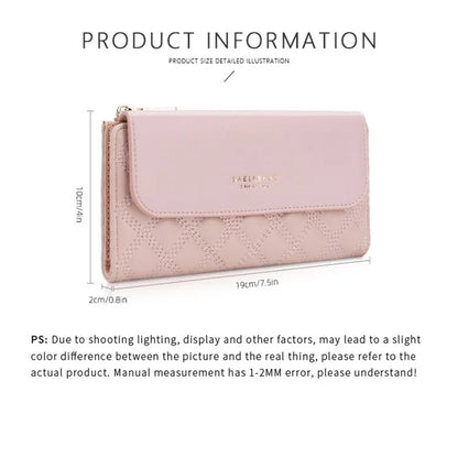 BAELLERRY N2403 Long Wallet PU Leather Cell Phone Pouch Bag Women's Clutch Purse Handbag