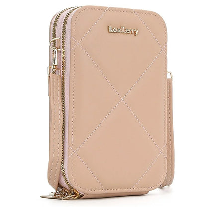 BAELLERRY N0111 Zipper Design PU Leather Crossbody Bag Phone Pouch Shoulder Bag for Travel, Daily Use