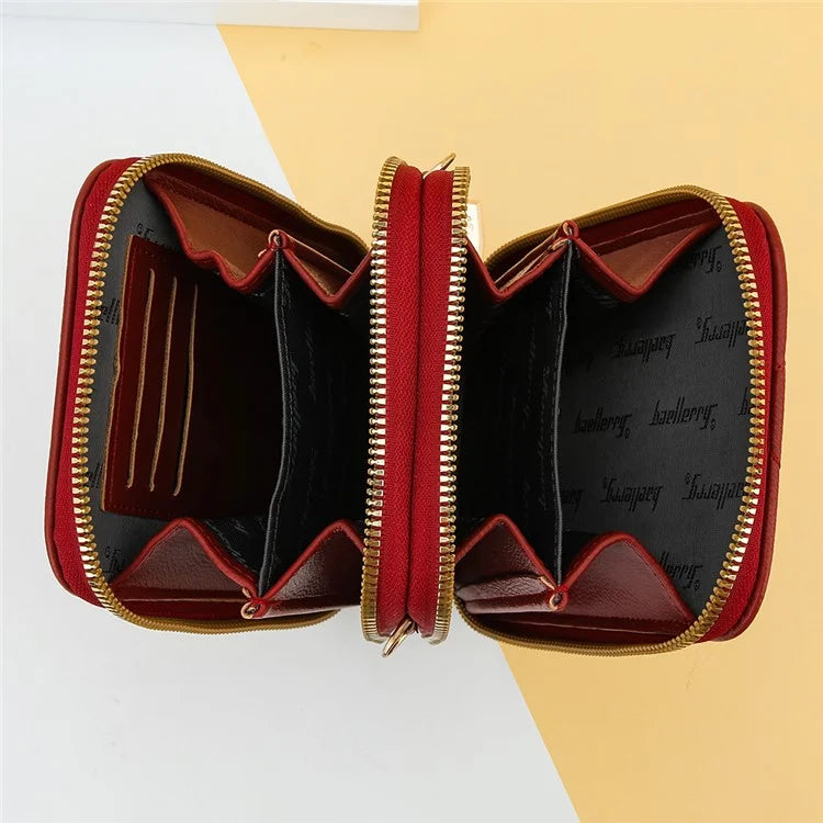 BAELLERRY N0111 Zipper Design PU Leather Crossbody Bag Phone Pouch Shoulder Bag for Travel, Daily Use