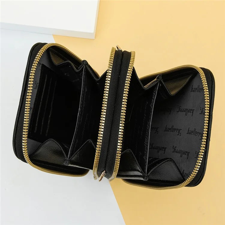 BAELLERRY N0111 Zipper Design PU Leather Crossbody Bag Phone Pouch Shoulder Bag for Travel, Daily Use