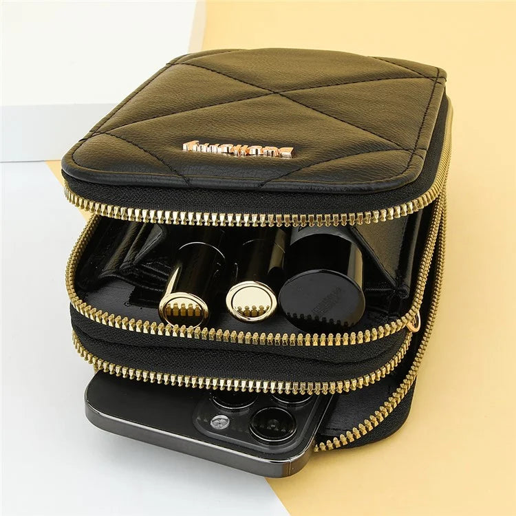 BAELLERRY N0111 Zipper Design PU Leather Crossbody Bag Phone Pouch Shoulder Bag for Travel, Daily Use