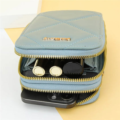BAELLERRY N0111 Zipper Design PU Leather Crossbody Bag Phone Pouch Shoulder Bag for Travel, Daily Use