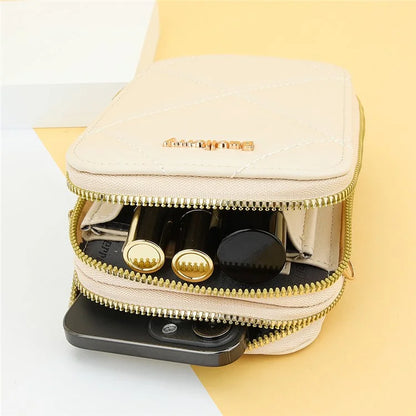 BAELLERRY N0111 Zipper Design PU Leather Crossbody Bag Phone Pouch Shoulder Bag for Travel, Daily Use