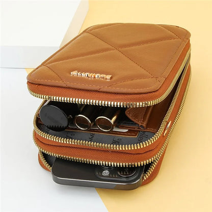 BAELLERRY N0111 Zipper Design PU Leather Crossbody Bag Phone Pouch Shoulder Bag for Travel, Daily Use