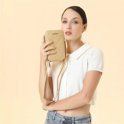 BAELLERRY N0111 Zipper Design PU Leather Crossbody Bag Phone Pouch Shoulder Bag for Travel, Daily Use