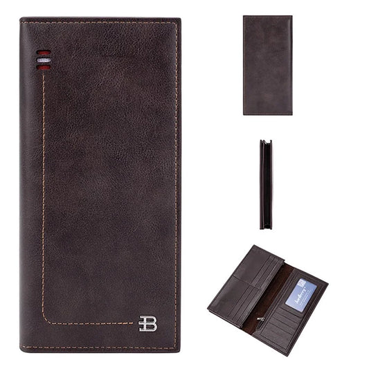 BAELLERRY C3024 Ultra-thin Long Wallet for Men, PU Leather Phone Storage Bag Card Holder Billfold Purse