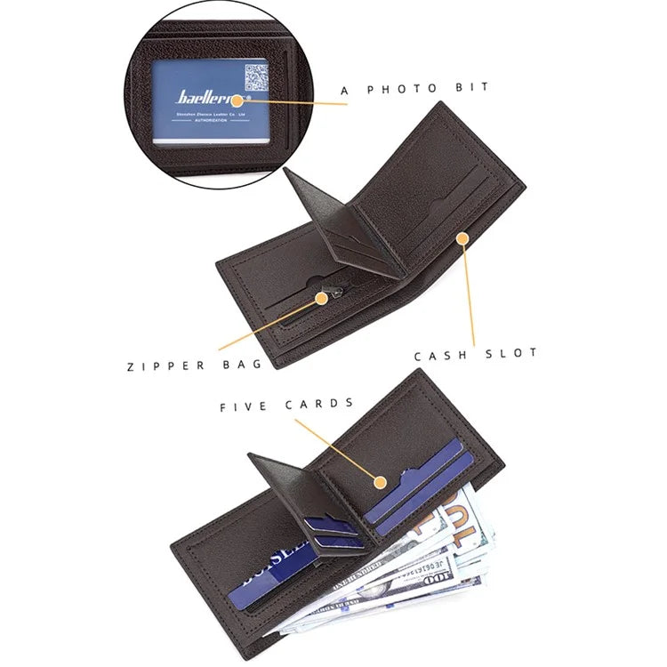 BAELLERRY D3031 Slim Design RFID Blocking Men's Wallet PU Leather Card Holder Billfold