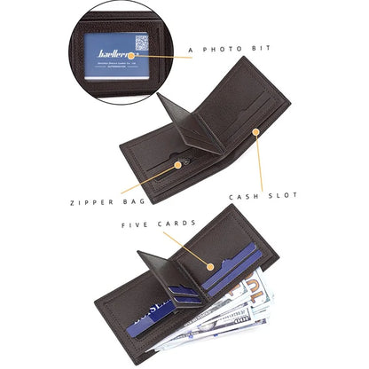 BAELLERRY D3031 Slim Design RFID Blocking Men's Wallet PU Leather Card Holder Billfold