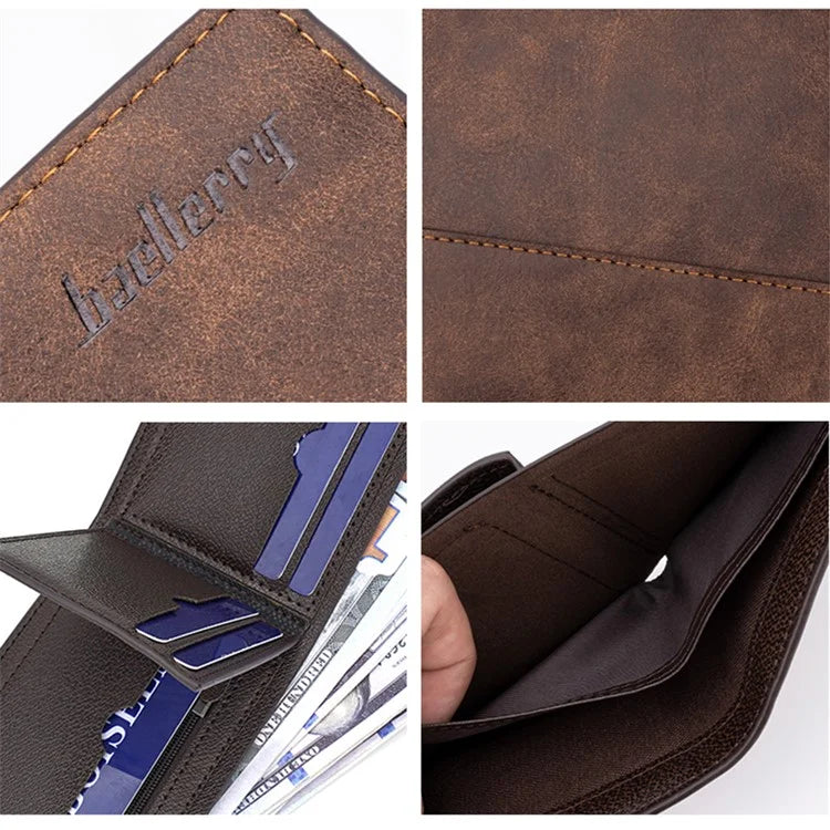 BAELLERRY D3031 Slim Design RFID Blocking Men's Wallet PU Leather Card Holder Billfold