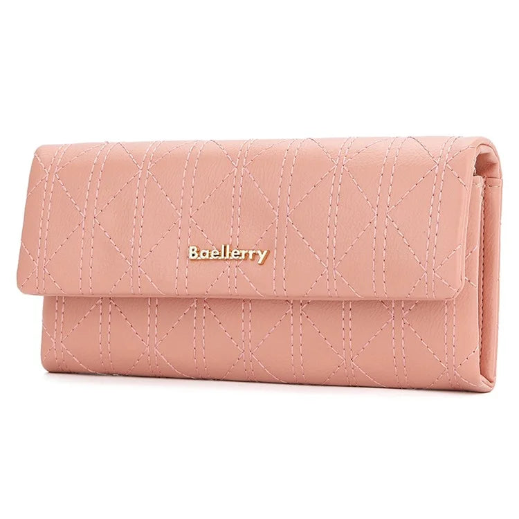 BAELLERRY N8918 Women's Clutch Bag PU Leather Wristlet Wallet Card Carrying Purse Keys Phone Organizer