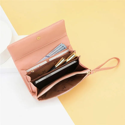 BAELLERRY N8918 Women's Clutch Bag PU Leather Wristlet Wallet Card Carrying Purse Keys Phone Organizer