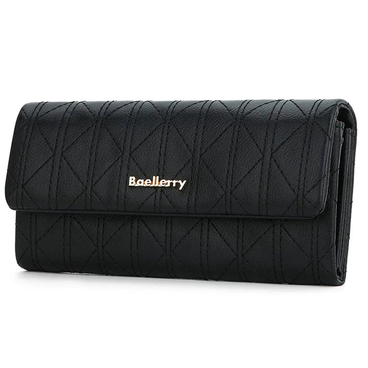 BAELLERRY N8918 Women's Clutch Bag PU Leather Wristlet Wallet Card Carrying Purse Keys Phone Organizer