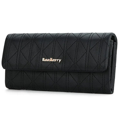 BAELLERRY N8918 Women's Clutch Bag PU Leather Wristlet Wallet Card Carrying Purse Keys Phone Organizer