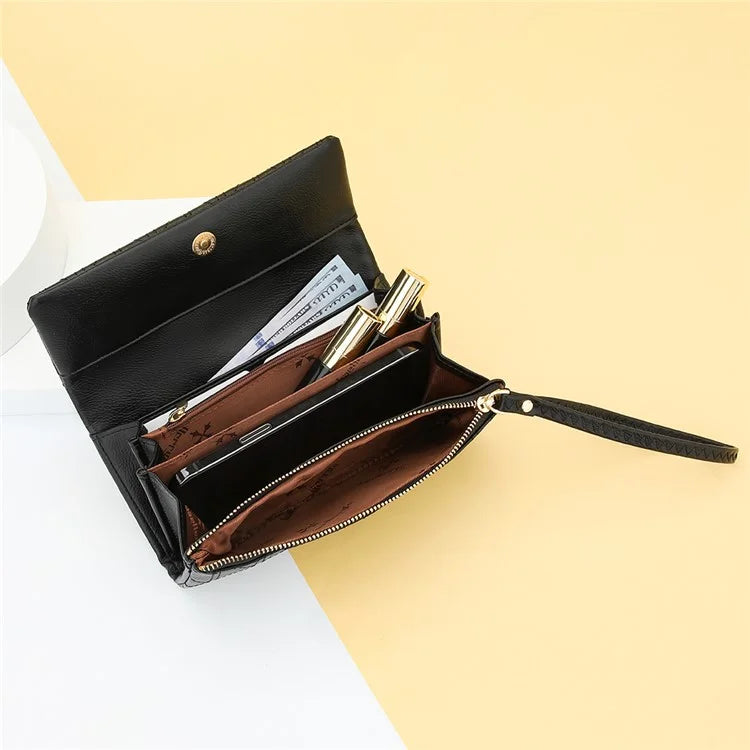 BAELLERRY N8918 Women's Clutch Bag PU Leather Wristlet Wallet Card Carrying Purse Keys Phone Organizer