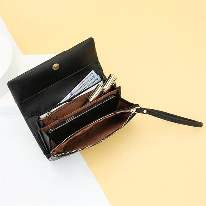 BAELLERRY N8918 Women's Clutch Bag PU Leather Wristlet Wallet Card Carrying Purse Keys Phone Organizer