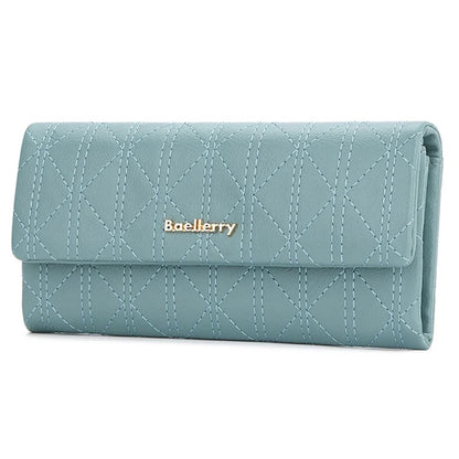 BAELLERRY N8918 Women's Clutch Bag PU Leather Wristlet Wallet Card Carrying Purse Keys Phone Organizer