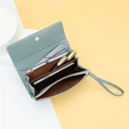 BAELLERRY N8918 Women's Clutch Bag PU Leather Wristlet Wallet Card Carrying Purse Keys Phone Organizer