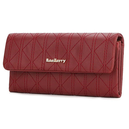 BAELLERRY N8918 Women's Clutch Bag PU Leather Wristlet Wallet Card Carrying Purse Keys Phone Organizer