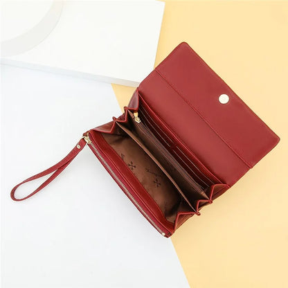 BAELLERRY N8918 Women's Clutch Bag PU Leather Wristlet Wallet Card Carrying Purse Keys Phone Organizer