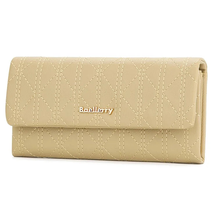 BAELLERRY N8918 Women's Clutch Bag PU Leather Wristlet Wallet Card Carrying Purse Keys Phone Organizer