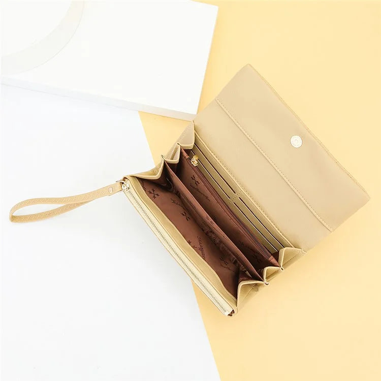 BAELLERRY N8918 Women's Clutch Bag PU Leather Wristlet Wallet Card Carrying Purse Keys Phone Organizer