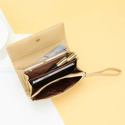 BAELLERRY N8918 Women's Clutch Bag PU Leather Wristlet Wallet Card Carrying Purse Keys Phone Organizer
