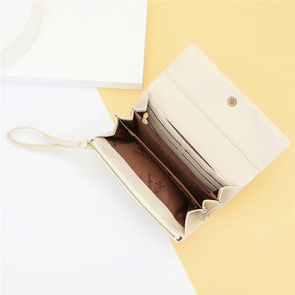 BAELLERRY N8918 Women's Clutch Bag PU Leather Wristlet Wallet Card Carrying Purse Keys Phone Organizer