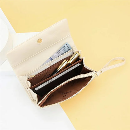 BAELLERRY N8918 Women's Clutch Bag PU Leather Wristlet Wallet Card Carrying Purse Keys Phone Organizer