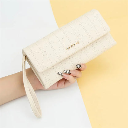 BAELLERRY N8918 Women's Clutch Bag PU Leather Wristlet Wallet Card Carrying Purse Keys Phone Organizer