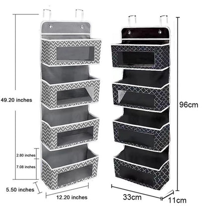 Non-woven Fabric 4 Layer Storage Bag Home Wardrobe Door Back Hanging Organizer