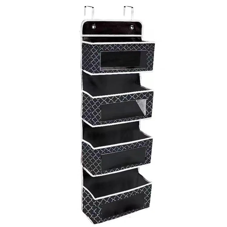 Non-woven Fabric 4 Layer Storage Bag Home Wardrobe Door Back Hanging Organizer