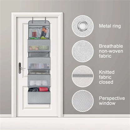 Non-woven Fabric 4 Layer Storage Bag Home Wardrobe Door Back Hanging Organizer