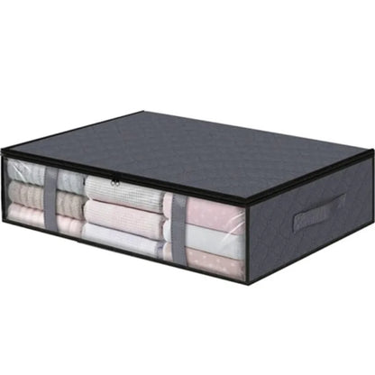 4 Handle Design Non-woven Fabric Foldable Clothing Storage Bag Blanket Clothes Toys Storage Bag