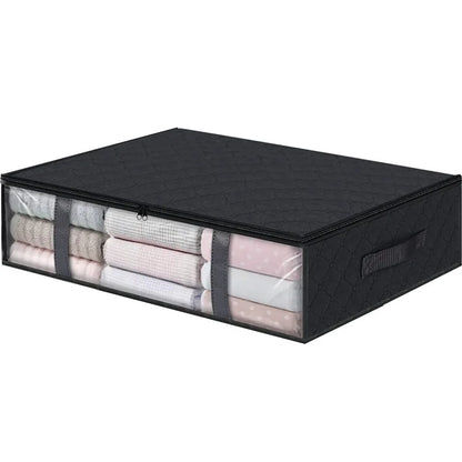 4 Handle Design Non-woven Fabric Foldable Clothing Storage Bag Blanket Clothes Toys Storage Bag