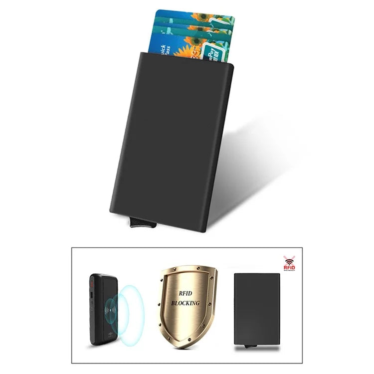 TDL006 Easy Pop-Up Card Bag RFID Blocking ID Card Case Aluminum Alloy Credit Card Holder