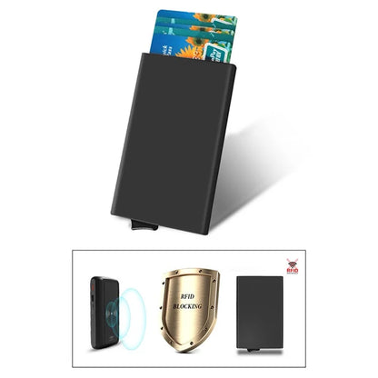 TDL006 Easy Pop-Up Card Bag RFID Blocking ID Card Case Aluminum Alloy Credit Card Holder