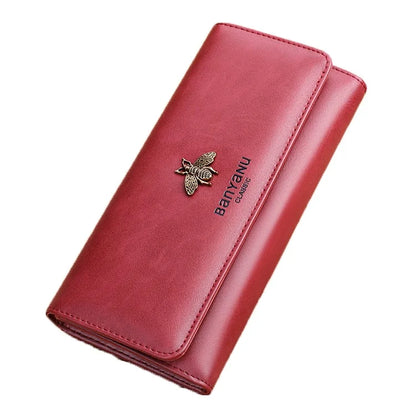 BANYANU BYN-8095 Retro Women Long Wallet Second-layer Cowhide Clutch Purse