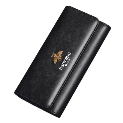 BANYANU BYN-8095 Retro Women Long Wallet Second-layer Cowhide Clutch Purse